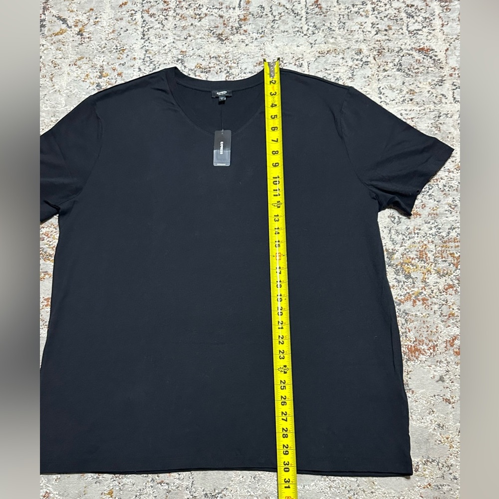 EXPRESS Pima cotton black short sleeve T-shirt size XL New - Picture 4 of 10